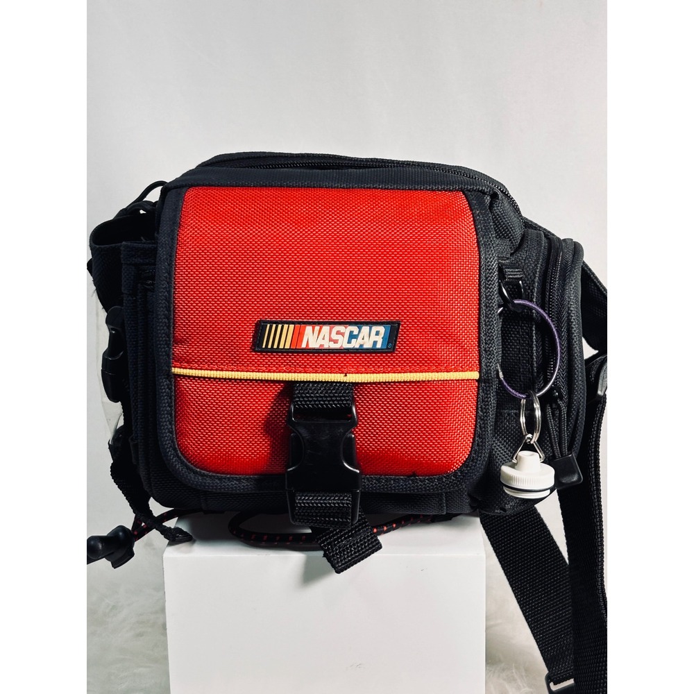 Vintage‎ NASCAR Racing Gear Camera Bag Red Black Crossbody Utility Travel Bag